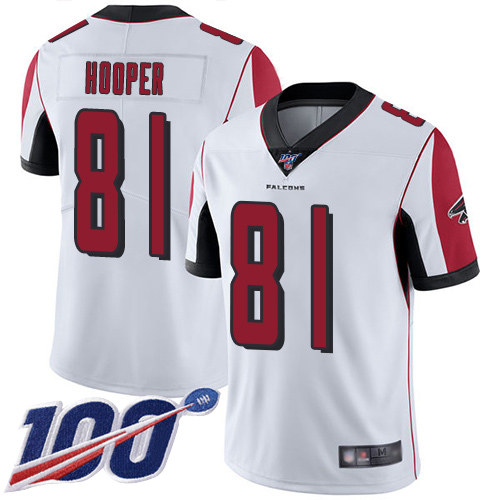 Atlanta Falcons Limited White Men Austin Hooper Road Jersey NFL Football 81 100th Season Vapor Untouchable